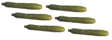 Dollhouse Miniature Zuchini, 6Pc